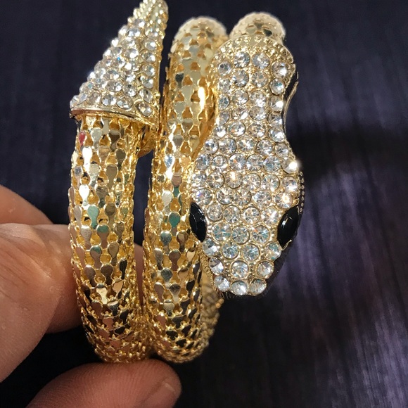 Egyptian snake wrap bracelet w/ rhinestone - Picture 14 of 14